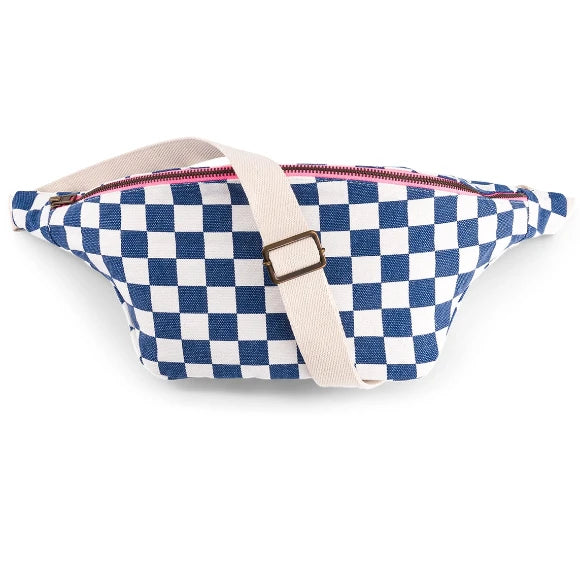 Bauchtasche Women Bum Bag Checkerboard ecru blue navy Pappsalon
