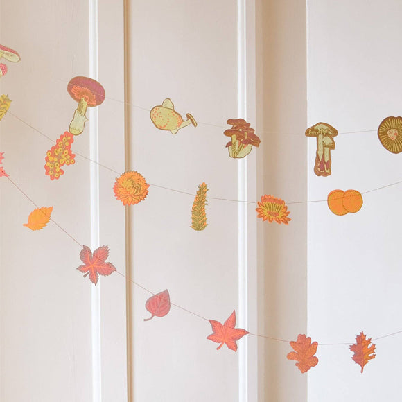 Pilzgirlande Siebdruck hangefertigt Papier